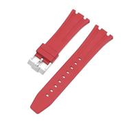 SRTYDCUR Weiches Fluorkautschukarmband, kompatibel mit AP Audemars Piguet Royal Oak 15400/15500/26331, Edelstahl-Uhrenarmband Schmetterlingsschließe, 26 mm(Dark red)