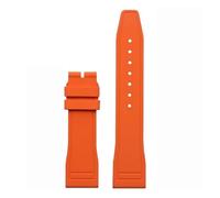 SRTYDCUR Weiches Naturkautschuk-Uhrenarmband, kompatibel mit IWC-Armband Big Pilot's TOP 20 mm, 21, 22, Uhrenarmband for Breitling(Orange,21MM_SILVER PIN BUCKLE)