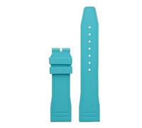 SRTYDCUR Weiches Naturkautschuk-Uhrenarmband, kompatibel mit IWC-Armband Big Pilot's TOP 20 mm, 21, 22, Uhrenarmband for Breitling(Sky Blue,21MM_ROSE FOLD BUCKLE)