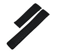 SRTYDCUR Weiches Silikon-Uhrenarmband, 22 mm, 24, kompatibel mit TAG HEUER GRAND CARRERA AQUARACER, Armband for Herren, Uhrenarmbänder aus Gummi(Black-no buckle,22mm)