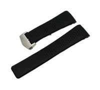 SRTYDCUR Weiches Silikon-Uhrenarmband, 22 mm, 24, kompatibel mit TAG HEUER GRAND CARRERA AQUARACER, Armband for Herren, Uhrenarmbänder aus Gummi(Black-silver,22mm)