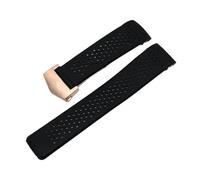SRTYDCUR Weiches Silikon-Uhrenarmband, 22 mm, 24, kompatibel mit TAG HEUER GRAND CARRERA AQUARACER, Armband for Herren, Uhrenarmbänder aus Gummi(Black-rose gold,22mm)