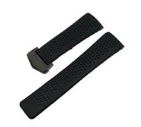 SRTYDCUR Weiches Silikon-Uhrenarmband, 22 mm, 24, kompatibel mit TAG HEUER GRAND CARRERA AQUARACER, Armband for Herren, Uhrenarmbänder aus Gummi(Black-black,22mm)