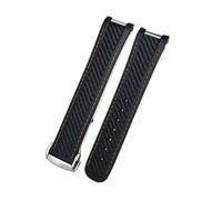 SRTYDCUR Weiches Uhrenarmband mit gebogenem Ende, kompatibel Omega Aqua Terra 150, 18 mm, 19, 20, schwarz, grün, gelb, buntes aus Gummi und Silikon(Black org round,20MM_ROSE GOLD BUCKLE)