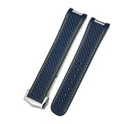 SRTYDCUR Weiches Uhrenarmband mit gebogenem Ende, kompatibel Omega Aqua Terra 150, 18 mm, 19, 20, schwarz, grün, gelb, buntes aus Gummi und Silikon(Blue ylw pointed,19MM_SILVER BUCKLE)