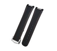 SRTYDCUR Weiches Uhrenarmband mit gebogenem Ende, kompatibel Omega Aqua Terra 150, 18 mm, 19, 20, schwarz, grün, gelb, buntes aus Gummi und Silikon(Black red pointed,20MM_GOLDEN BUCKLE)