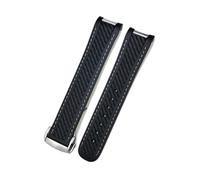 SRTYDCUR Weiches Uhrenarmband mit gebogenem Ende, kompatibel Omega Aqua Terra 150, 18 mm, 19, 20, schwarz, grün, gelb, buntes aus Gummi und Silikon(Black white round,19MM_GOLDEN BUCKLE)