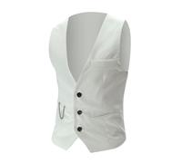 SRZYMJ Anzugweste für Herren Schwarz Regular Fit Weste Elegant Vintage Westen Rockabilly 20er Jahre Herren Basic Businessweste Hochzeit Outfit Westernweste Ärmellose Anzugweste Weiß Gilet Herren