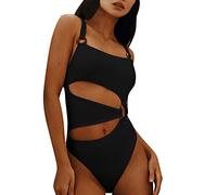 SRZYMJ Badeanzüge Frauen Monokini Damen Sexy String Badekleid Damen Große Großen Schwarz Swimsuits for Girls Tankini Shorts Damen Bikini Oberteil Sportlich Strandmode Damen Sommer Bademantel Damen