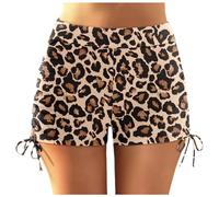 SRZYMJ Badeshorts für Damen Badehose Bikinihosen Shorts Kurze Shorts Strand Bauchkontrolle Boardshorts Schnell Trocknendes Schwimmhose Schwimmshorts Braun M (Nur Tankini Oberteil oder Badeshorts)