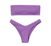 SRZYMJ Bikini Top Bikini Panty Sport Bikini Oberteil Long Sleeve Swimsuit Women Tankini Damen Bauchweg Mit Bügel Bikini Damen Badeanzug Kurzarm Damen Bikini Damen High Waist Sexy Mollige Frauen d L