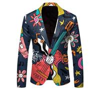 SRZYMJ Blau Glitzer Blazer Herren Festlich Sakko Smoking Jacket Freizeit Pailletten Glitter Anzug Jacke Karneval Kostüm Für Hochzeit Party Slim Fit Sakko Blazer Anzugjacke Sommer Anzug Herren XL