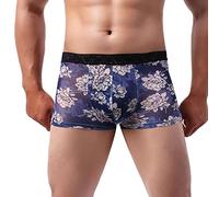 SRZYMJ Boxershorts Herren Unterhosen Herren Herren Retroshorts Boxershorts Herren Baumwolle Retroshorts Unterhosen Low Rise Slip Boxer Brief Männer Unterwäsche für den Alltag Dunkelblau XL