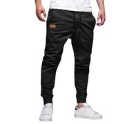 SRZYMJ Cargohose Herren 3/4 Hose Jeans Herren Hosen Mit Gummizug Baumwolle Jogginghose Grau Jogginghose Trainingshose, Langgröße Schwarz Herrenhosen Herren Gepolstert Kurz L