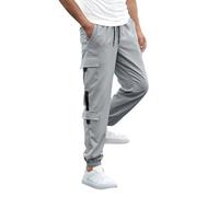 SRZYMJ Cargohose Herren Herren Hose Schnittschutzhose Herren Cargo Pants Men Regenhose Herren Wandern Radlerunterhose Grey Chinohose Stretch Regular Fit XL