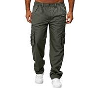 SRZYMJ Cargohose Herren Hosen Herren Kurz Mittelalter Hose Herren Leder Hosen Herren Stretch Schwarze Kurze Hose Herren Latzhose Leinen Grün Sporthose Kurze Arbeitshose Herren 3XL