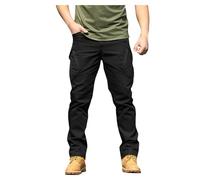 SRZYMJ Cargohose Herren Kurze Hosen Herren Jeans Latzhose Herren Baumwolle Leinenhosen Für Herren Herren Stretch Hose Bauchweg Hose Schwarz Cargopants Herren Cargohose Kurz S