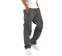 SRZYMJ Cargohose Herren Pyjamahose Herren Kurz Kurze Hosen Herren Sommer Baggy Cargohose Männer 3/4 Sporthose Herren Motorrad Hosen Herren Dunkelgrau Wandernhose Hose Herren Leinen 4XL