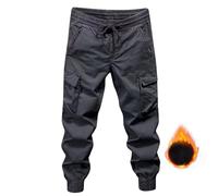 SRZYMJ Cargohose Herren Stretch Baumwolle Kurz Jogginghose Herren weiß Freizeithose lang große größen Outdoor Kleidung Traininghose Hosen Sport Softshellhose Arbeitshose Winter trekkinghosegröße Grey