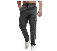 SRZYMJ Chino Hose Herren Wanderhose Herren Zip Off Hose Herren Jeans Stretch 31/32 Hose Herren Stretch Softshell Hose Herren Herren Lange Unterhosen Dunkelgrau Leinenhose Kurze Hosen Sommer 3XL