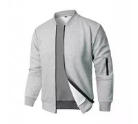 SRZYMJ Grey Winterjacke Herren Einfarbiges Jacke mit Kapuze Männer Pufferjacke Steppjacke mit Reißverschluss Down Coat Winddicht Windbreaker Outdoorjacke Warme Jacke Mantel Herbstjacke Wintermantel