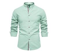 SRZYMJ Herren Hemd Herren Button Down Kariert Freizeithemd Hemd Jagdhemd Herren Hemd Mit Kapuze Herren Kariert Langarm Mit Zwei Brusttasche Grünes Hemd T Shirt XXL Tshirt Halloween Damen