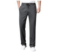 SRZYMJ Herren Hosen Freizeithose Leinen Bunt Jogginghose Mit Reißverschluss Outdoorhose Wasserdicht Weit Cargohose Chino Hose Stoffhose Trainingshose Sporthose 3/4 Fitnessstudio Trekkinghose Grey XL