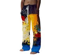 SRZYMJ Herren Hosen Sommer Freizeithose Baumwolle Outdoorhose Wasserdicht Weit Baggy Jogginghose Sporthose Mit Reißverschlusstaschen Cargohose Chino Hose Stoffhose Trainingshose Trekkinghose Blau 3XL