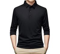 SRZYMJ Herren Langarm Poloshirt in Mehreren Farben Langarm-Polo aus feinstem Polo Herren Weiß Tshirt Herren Polo Weiß Schwarz Rollkragenshirt Herren Langarm 4XL Bluse Tshirt Pullover Hemd