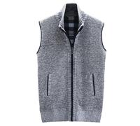 SRZYMJ Herren Pullunder Strickweste Feinstrick Weste mit V-Ausschnitt Holz-Knopfleiste ärmellos Baumwollmischung Regular fit Light Grau Trachten Westen Herren Business West Slim Men'S Jumpers M