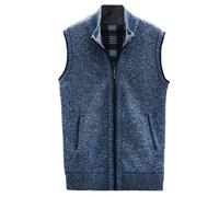 SRZYMJ Herren Pullunder V-Ausschnitt Ärmellose Comfort Fit Baumwoll Strickweste Pulloverwestee Sleeveless Strickpullover Blau Strickweste Herren Tracht Baumwollmischung Regular Fit Pullover Herren 3XL