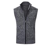 SRZYMJ Herren Strickweste Pulunder Ärmellos Zopfstrick V-Ausschnitt aus Wollmischung Dunkelgrau Tanktop Sport Herren Fit Lässig Strickwesten Fleece Pullover Ohne Kapuze L