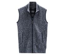 SRZYMJ Herren Strickweste Strickjacke ohne Ärmel V-Ausschnitt Ärmellose Fleecefutter Jacke Reißverschluss Dicke Weste Freizeitweste Dunkelgrau Herren Weste Strickweste Slim Fit Pullover Y2K 3XL