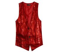 SRZYMJ Herren Weihnachten Weste Set Seide Krawatte Weihnachtsbaum Schneeflocke Fliege Clip Urlaub Party Rot Businessweste Formelle Smoking Daunenweste Freizeitanzug Herren Baumwolle