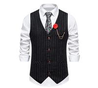 SRZYMJ Herren Weste Casual Anzug Weste V-Ausschnitt Formale Business Party Hochzeit Trachtenweste Schwarz Für Herren Elegant Fleece Weste Weißer Anzug Herren Oversized Blazer