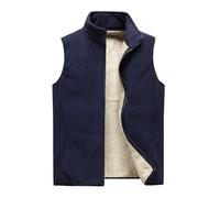 SRZYMJ Herren Weste Dunkelblau Daunenweste Herren,Winter Wärme Dicke Daunen Winter Ärmellose Wattierte Weste Winter Ärmellose Herrenwesten Übergrößen Ärmellose Steppjacke Puffer Weste 3XL