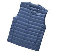SRZYMJ Herren Weste Dunkelblau Weste Herren Outdoor Gilet Leichte Arbeitsweste Winter Herrenweste Daunenweste Arbeit Ärmellose Jacke Westen Fleecejacke Herren Winter Oberbekleidung Herren Steppweste