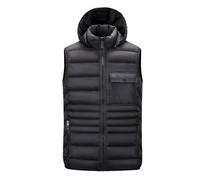 SRZYMJ Herren Weste Schwarz Weste für Herren, leichte Pufferweste für Herren, warm, ärmellos, Outdoorjacke, Stehkragen, gepolsterte Daunenweste, Steppweste, Puffermantel, Outwear Puffer Weste
