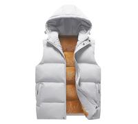 SRZYMJ Herren Weste Weiß Steppweste Herren mit Stehkragen Winter Weste Warme Daunenweste mit Reißverschluss, Wasserabweisend Ärmellose Outdoorjacke Herren- und Damenjacken Herrenwesten Puffer Weste S