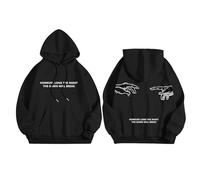 SRZYMJ Hoodie Herren Kapuzen Pullover Hoody Sweatshirt aus Hochwertiger Baumwolle T Shirt Männer Lustig Wolkenbruch T-Shirt Herren Skelett Jacke Casual Hemd 1920Er Kleider Damen Strickjacke Schwarz M