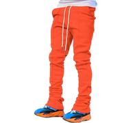 SRZYMJ Hose Herren Elegant Braun Freizeithose Baumwolle Sommer Jogginghose Baumwolle Outdoorhose Zip Off Schnelltrocknend Cargohose Chino Hose Stoffhose Trainingshose Sporthose Trekkinghose Orange XL