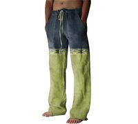 SRZYMJ Hose Herren Freizeithose Outdoorhose Sommer Zip Off Jogginghose Baumwolle Sporthose Baumwolle Cargohose 3/4 Outdoorhose Chino Hosegröße Stoffhose Trainingshose Trekkinghose Grün XL