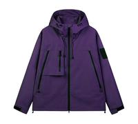 SRZYMJ Jacke Herren Übergangsjacke Sportlich Windbreaker Herren Sommer Dünn Knopfleisten T-Shirt Herren Regenjacke Leichte Wanderjacke Herren Windbreaker Herren Sommer Dünn Lila Y2K Zip Up Hoodie S
