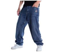 SRZYMJ Jeanshose Herren Bootcut Hosen Jeans Kaputt Jogginghose Weites Bein Cargohose Chino Hose Wanderhose Sporthose Lang Weit Freizeithose Lang Leinen Outdoor Hosen Trainingshose Lang Dunkelblau 44