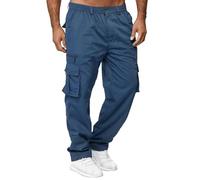 SRZYMJ Jogginghose Herren Cargo Shorts Herren Sporthose Herren Lang Baumwolle 100% Winter Männer Sweathose Jogginghosen Für Herren Herrenstrumpfhose Blau Atmungsaktiv Hosen Herren Cargo XXL