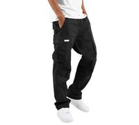 SRZYMJ Jogginghose Herren Chino Hose Herren Kurz Herren Kurze Hosen Sommer Baumwolle Leinen Outfit Herren Hose Mit Seitentaschen Herren Jeanshosen Schwarz Freizeithosen Latzhose Herren Arbeitshose XL