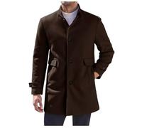 SRZYMJ Kaffee Herren Wolle Wintermantel Slim Fit Mittelang Winter Wollmantel Freizeit Business Übergangsmantel Sweatjacke Herren Schwarz 3Xl Herrenjacke Windbreaker Herren Regenjacken Regenjacke M