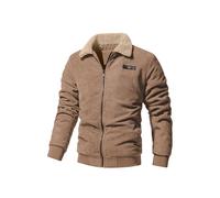 SRZYMJ Khaki Winterjacke Herren Daunenjacke mit Reißverschluss Warm Jacke Leichte Steppjacke Bequeme Casual Puffer Jacket Basic Übergangsjacke Outdoor Softshelljacke Winter Kleidung Mantel