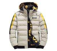 SRZYMJ Khaki Winterjacke Herren Leichte Warm Daunenjacke Steppjacke mit Reißverschluss Bequeme Casual Basic Puffer Jacket Übergangsjacke Winter Outdoor Winddicht Wanderjacke Softshelljacke Mantel
