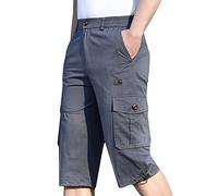 SRZYMJ Kurze Baggy Jeans Retro Shorts Herren Unterwäsche Hosen Jeans Baggy Herren Cargohose Kurz Sommerhosen Lang Brax Tennis Shorts Mit Taschen Schwarze Hose Grey Lange Unterhosen Baumwolle 5XL